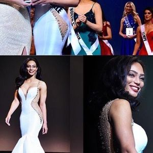 White formal evening gown